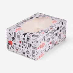 Коробка на 6 капкейков с окном "Boss" 23,5х16х10 см 