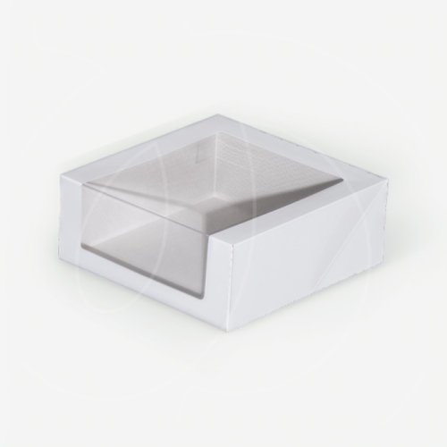 Коробка для торта с окном белая 18х18х10 см 