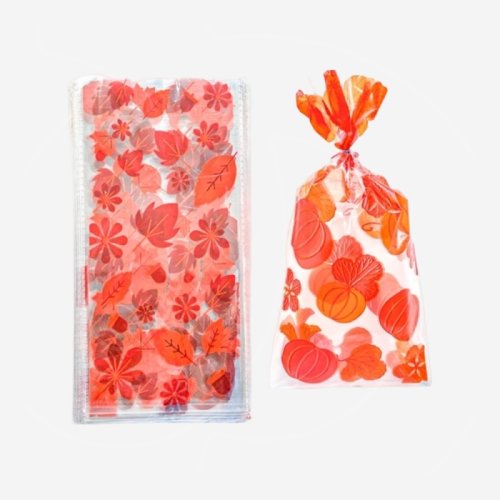 Пакет прозрачный для десертов "Осенние листья" 27х13 см Пак-12	