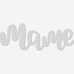 Топпер декоративный акриловый "Маме" Серебро 4,5х2 см ТСК406		