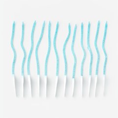 Свечи декоративные "Серпантин" Голубые с блёстками 10 шт 10967713