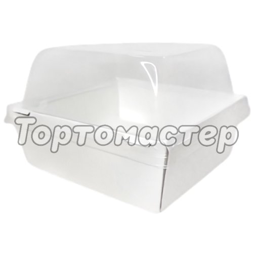 Коробка для бенто-торта и моти белая ForGenika 17,5х17,5х9 см дно 14,5х14,5 см SMART PACK 900 - W + Lid SmartPack 900 domе